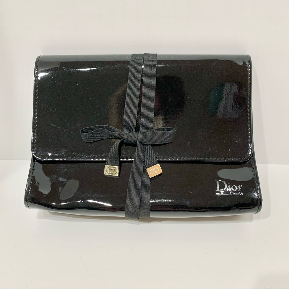 Dior Beauté Patent Cosmetic Pouch Clutch Bag